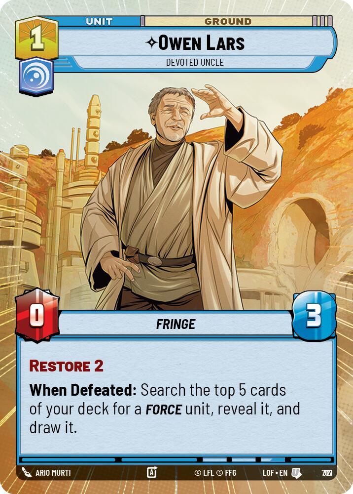 Owen Lars (797) - Devoted Uncle (Hyperspace Foil) (797) [Legends of the Force] (ONLINE ORDER ONLY)