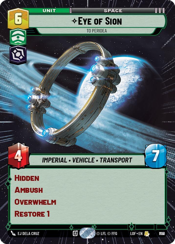 Eye of Sion (828) - To Peridea (Hyperspace Foil) (828) [Legends of the Force] (ONLINE ORDER ONLY)