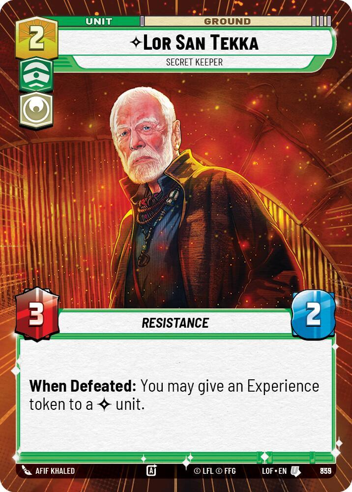 Lor San Tekka (835) - Secret Keeper (Hyperspace Foil) (835) [Legends of the Force] (ONLINE ORDER ONLY)