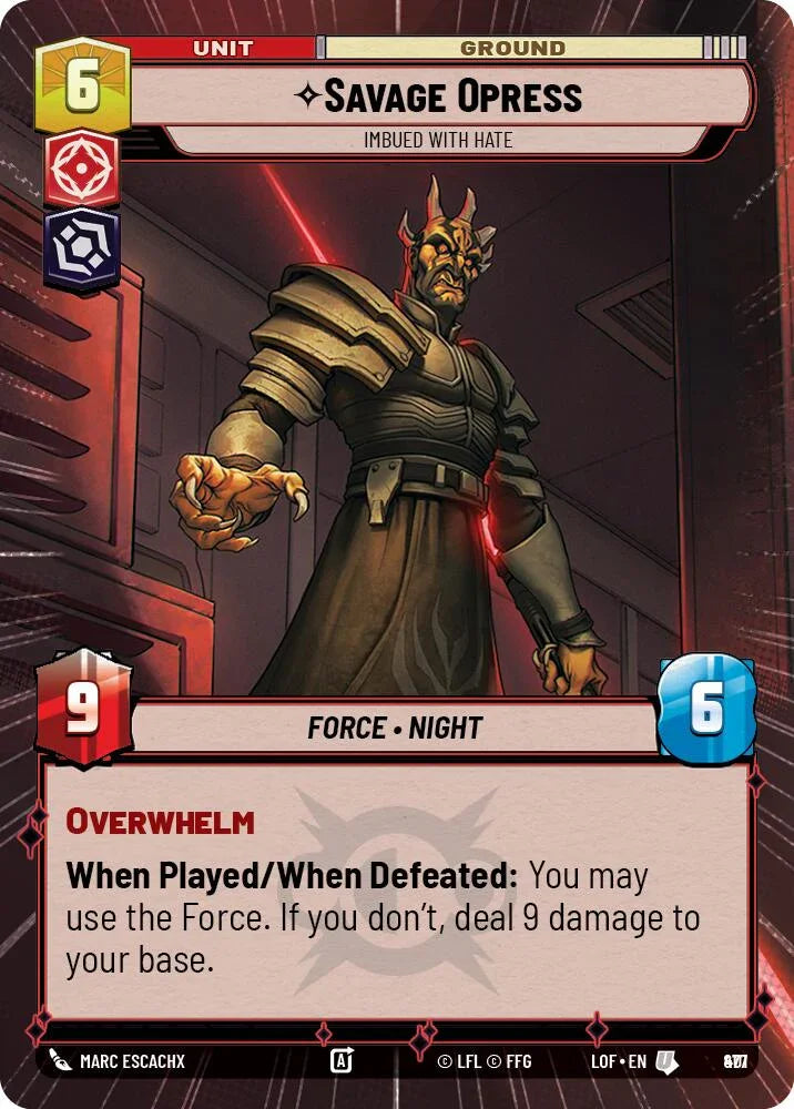 Savage Opress (877) - Imbued With Hate (Hyperspace Foil) (877) [Legends of the Force] (ONLINE ORDER ONLY)