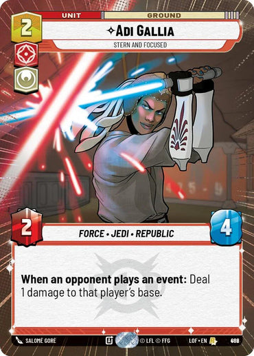 Adi Gallia (882) - Stern and Focused (Hyperspace Foil) (882) [Legends of the Force] (ONLINE ORDER ONLY)