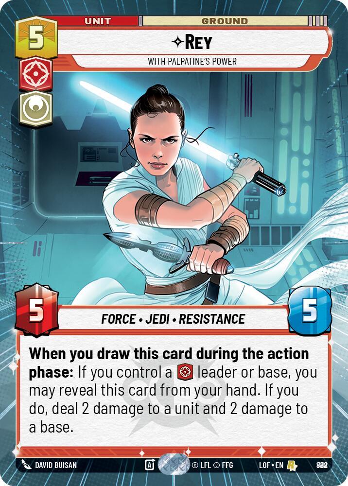 Rey (888) - With Palpatine's Power (Hyperspace Foil) (888) [Legends of the Force] (ONLINE ORDER ONLY)