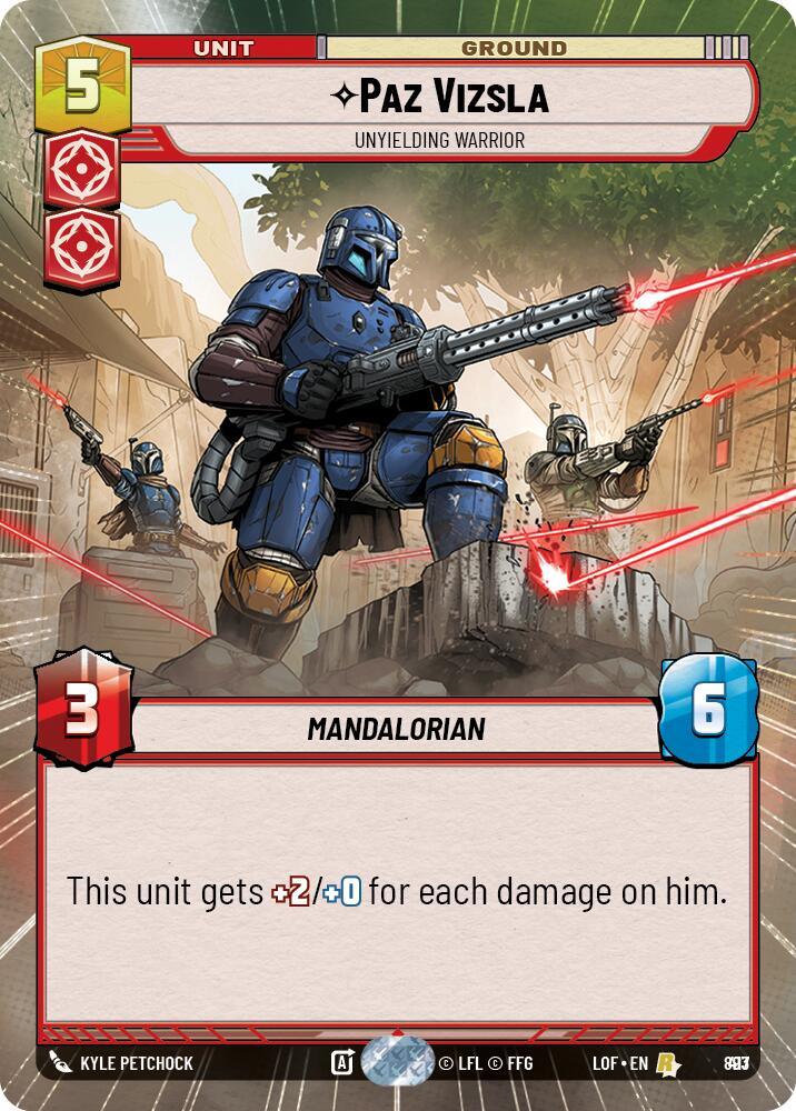 Paz Vizsla (893) - Unyielding Warrior (Hyperspace Foil) (893) [Legends of the Force] (ONLINE ORDER ONLY)