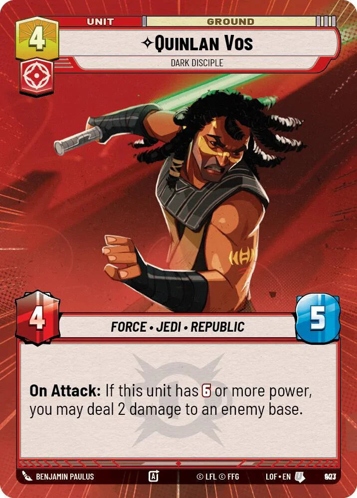 Quinlan Vos (903) - Dark Disciple (Hyperspace Foil) (903) [Legends of the Force] (ONLINE ORDER ONLY)