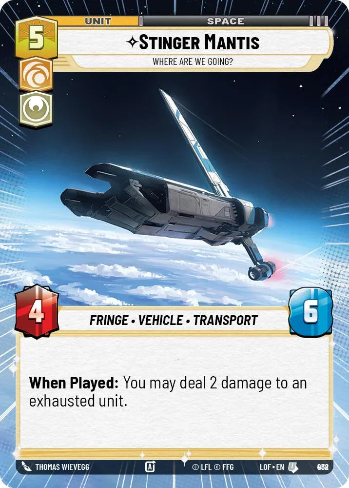 Stinger Mantis (938) - Where Are We Going? (Hyperspace Foil) (938) [Legends of the Force] (ONLINE ORDER ONLY)