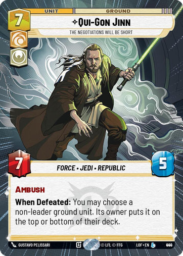 Qui-Gon Jinn (940) - The Negotiations Will Be Short (Hyperspace Foil) (940) [Legends of the Force] (ONLINE ORDER ONLY)