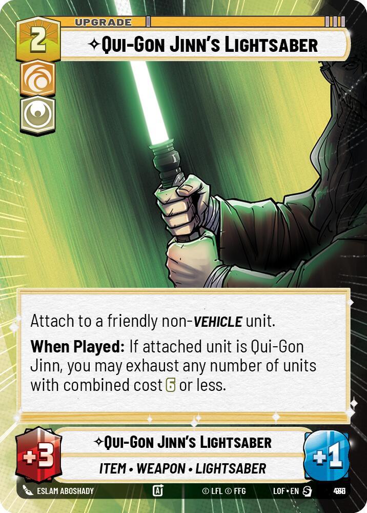 Qui-Gon Jinn's Lightsaber (941) (Hyperspace Foil) (941) [Legends of the Force] (ONLINE ORDER ONLY)
