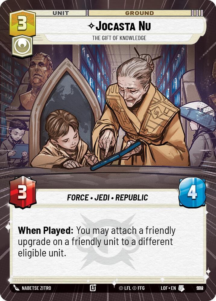 Jocasta Nu (988) - The Gift of Knowledge (Hyperspace Foil) (988) [Legends of the Force] (ONLINE ORDER ONLY)