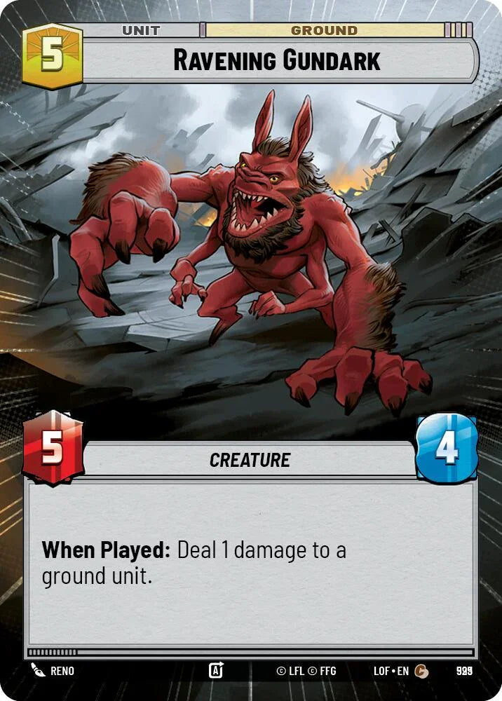 Ravening Gundark (999) (Hyperspace Foil) (999) [Legends of the Force] (ONLINE ORDER ONLY)
