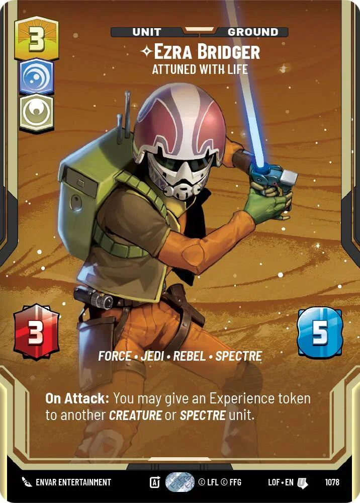 Ezra Bridger (1078) - Attuned With Life (Prestige Foil) (1078) [Legends of the Force] (ONLINE ORDER ONLY)
