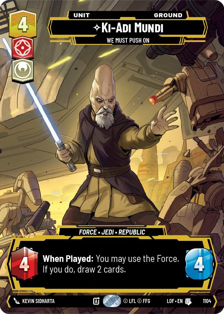 Ki-Adi-Mundi (1104) - We Must Push On (Prestige Foil) (1104) [Legends of the Force] (ONLINE ORDER ONLY)