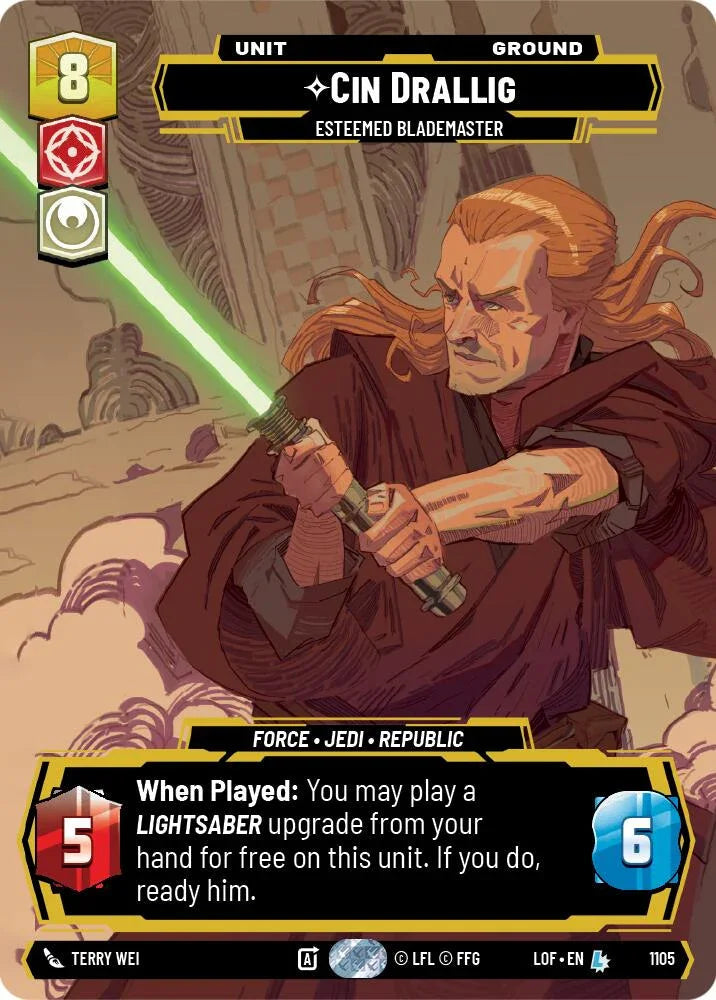 Cin Drallig (1105) - Esteemed Blademaster (Prestige Foil) (1105) [Legends of the Force] (ONLINE ORDER ONLY)