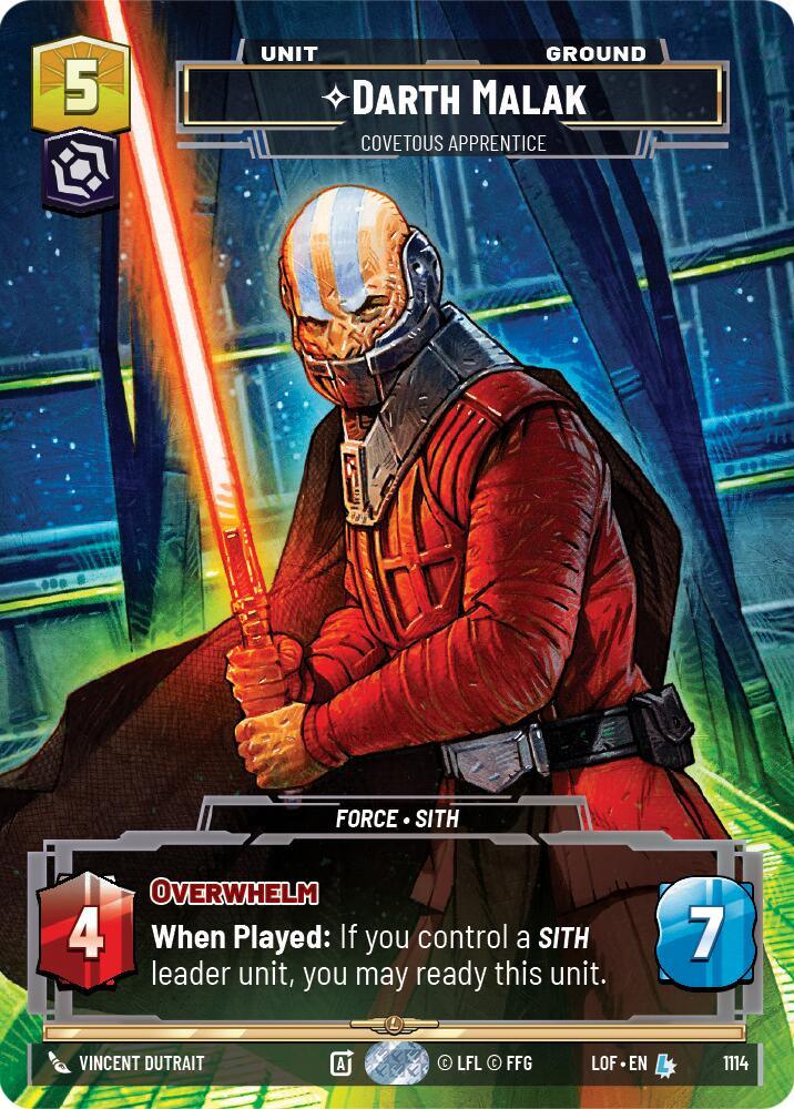 Darth Malak (1114) - Covetous Apprentice (Prestige Foil) (1114) [Legends of the Force] (ONLINE ORDER ONLY)