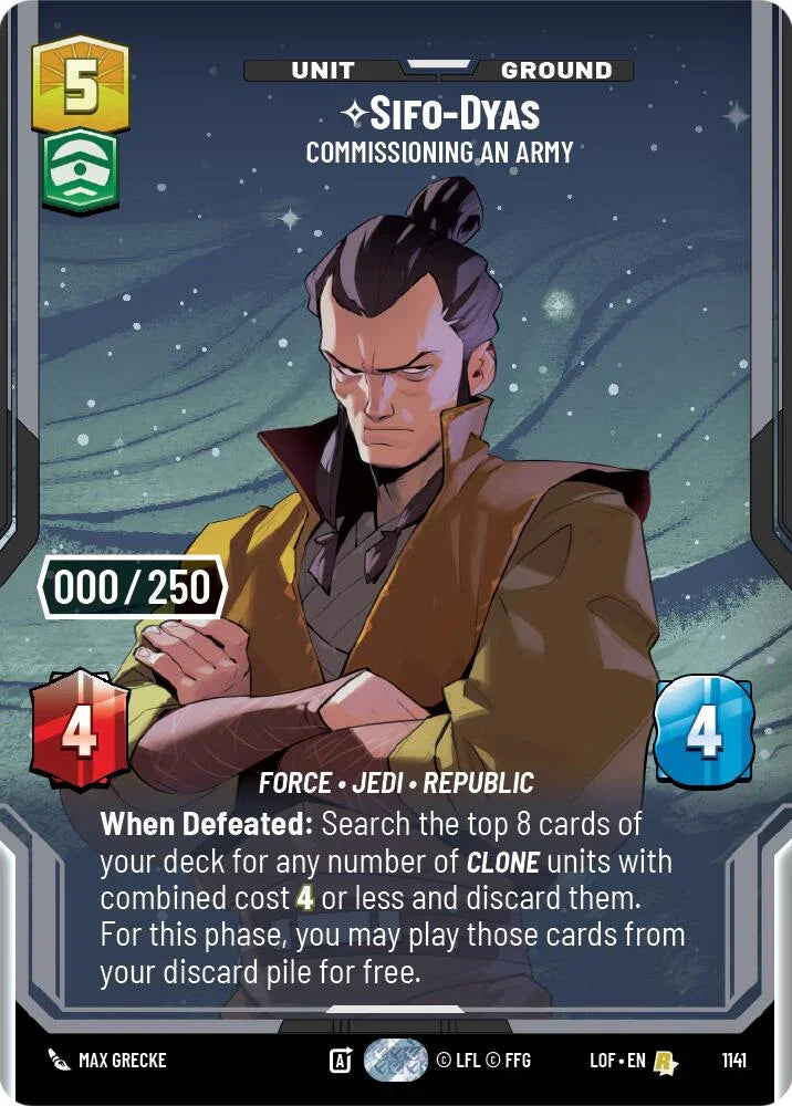 Sifo-Dyas (1141) - Commissioning An Army (Serialized) (1141) [Legends of the Force] (ONLINE ORDER ONLY)