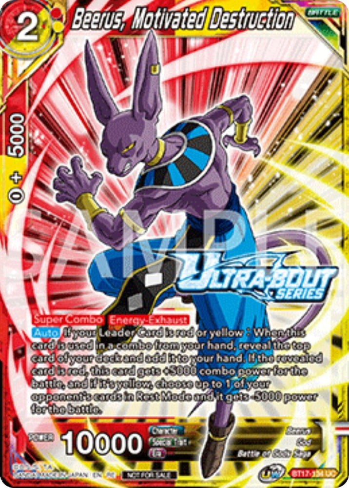 Beerus, Motivated Destruction (Event Pack 17) (BT17-134) [Promotion Cards] (ONLINE ORDER ONLY)