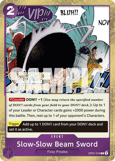 Slow-Slow Beam Sword (Judge Pack Vol. 6) [One Piece Promotion Cards] (ONLINE ORDER ONLY)