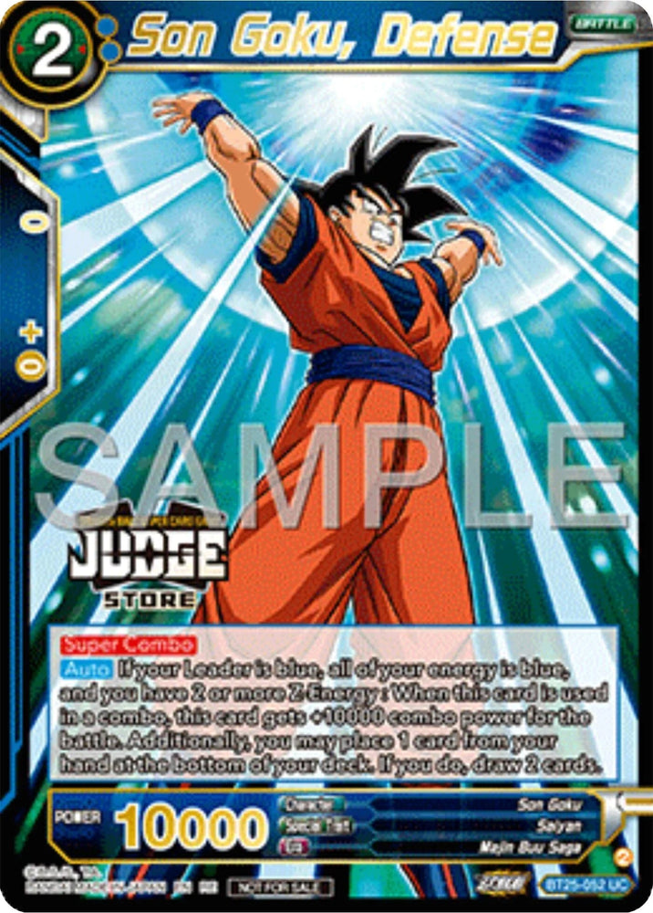 Son Goku, Defense (Judge Pack Vol.17) (Store) (BT25-052) [Tournament Promotion Cards] (ONLINE ORDER ONLY)