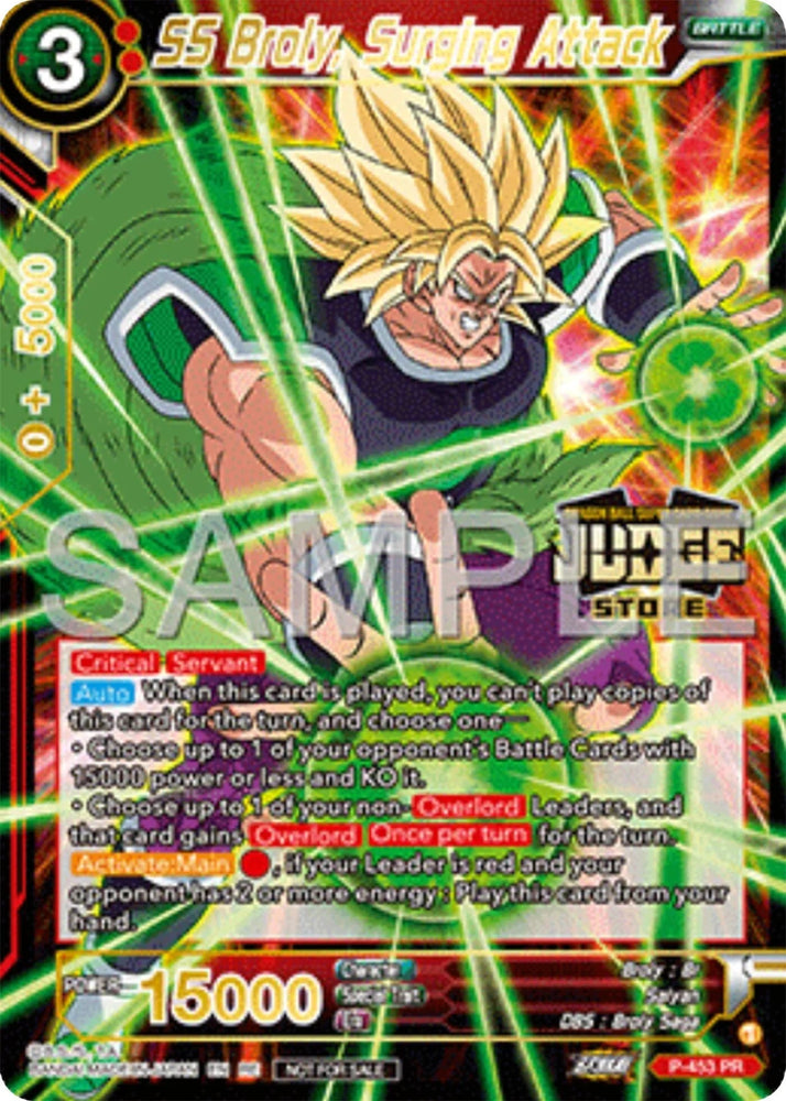 SS Broly, Surging Attack (Judge Pack Vol.17) (Store) (P-453) [Tournament Promotion Cards] (ONLINE ORDER ONLY)
