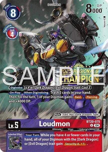 Loudmon [BT20-075] (Regionals 25-26 Season 2 Champion) [Release Special Booster Ver.2.0] (ONLINE ORDER ONLY)