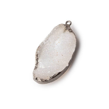 32x16mm Black Gold Leafed White Agate Freeform Drusy Pendant 1 piece (ONLINE ORDER ONLY)