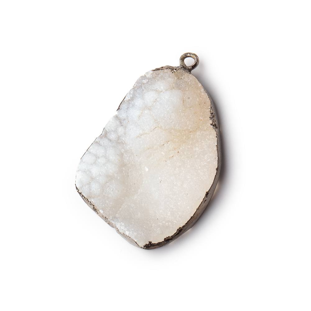 32x20mm Black Gold Leafed White Agate Freeform Drusy Pendant 1 piece (ONLINE ORDER ONLY)
