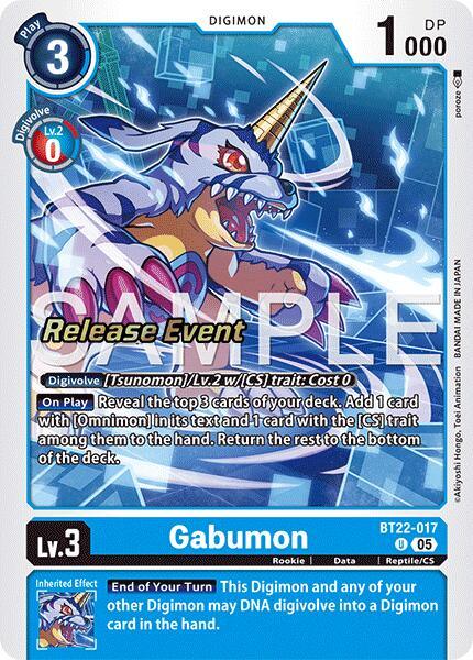 Gabumon [BT22-017] [Cyber Eden Release Event Cards] (ONLINE ORDER ONLY)