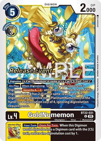 GoldNumemon [BT22-031] [Cyber Eden Release Event Cards] (ONLINE ORDER ONLY)