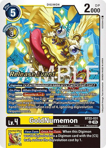 GoldNumemon [BT22-031] [Cyber Eden Release Event Cards] (ONLINE ORDER ONLY)