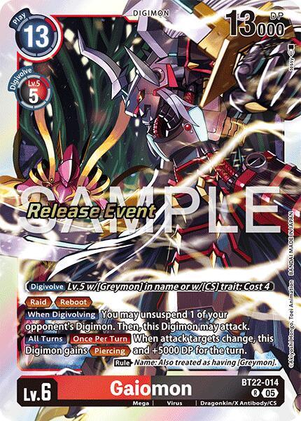 Gaiomon [BT22-014] [Cyber Eden Release Event Cards] (ONLINE ORDER ONLY)