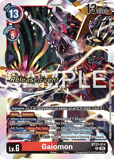Gaiomon [BT22-014] [Cyber Eden Release Event Cards] (ONLINE ORDER ONLY)