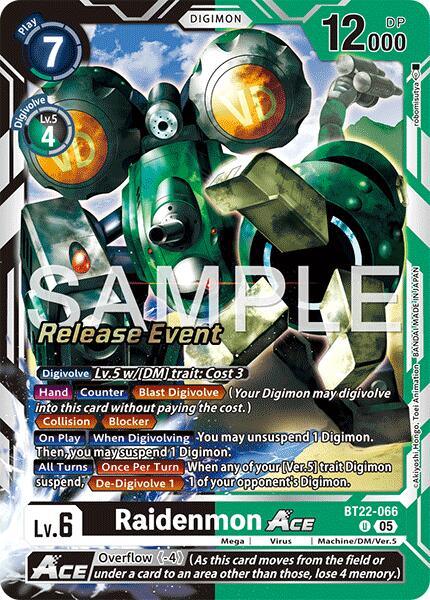 Raidenmon ACE [BT22-066] [Cyber Eden Release Event Cards] (ONLINE ORDER ONLY)