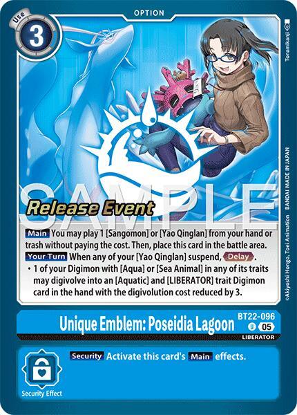 Unique Emblem: Poseidia Lagoon [BT22-096] [Cyber Eden Release Event Cards] (ONLINE ORDER ONLY)