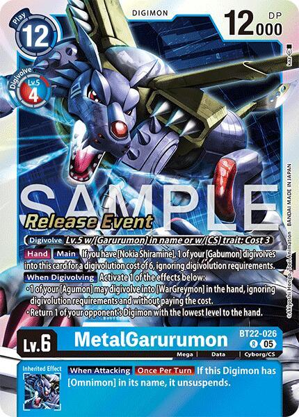 MetalGarurumon [BT22-026] [Cyber Eden Release Event Cards] (ONLINE ORDER ONLY)