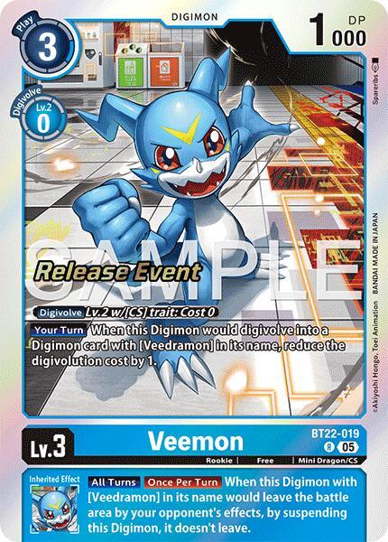 Veemon [BT22-019] [Cyber Eden Release Event Cards] (ONLINE ORDER ONLY)