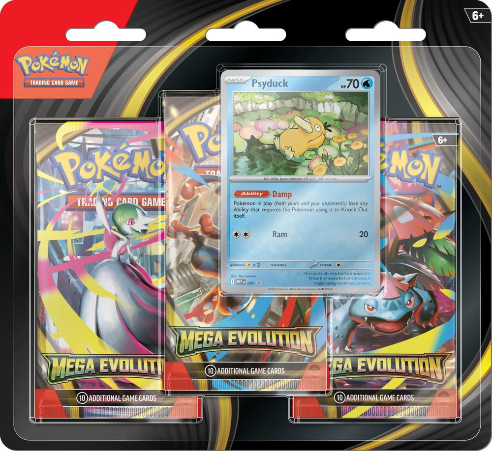 Mega Evolution 3 Pack Blister [Psyduck] [MEG] (ONLINE ORDER ONLY)