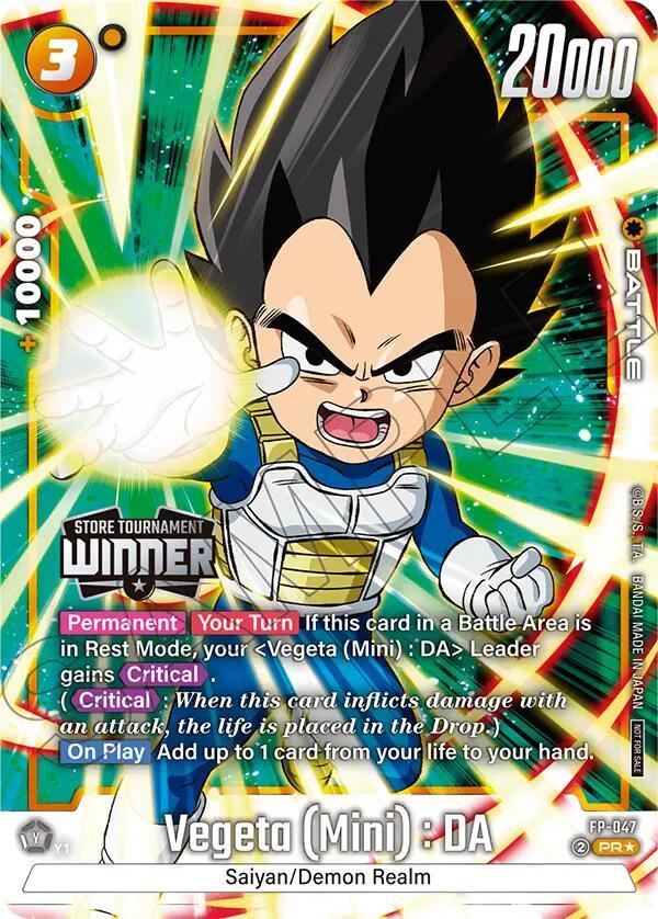 Vegeta (Mini) : DA - FP-047 (Tournament Pack 07 - Winner) [Fusion World Tournament Cards] (ONLINE ORDER ONLY)