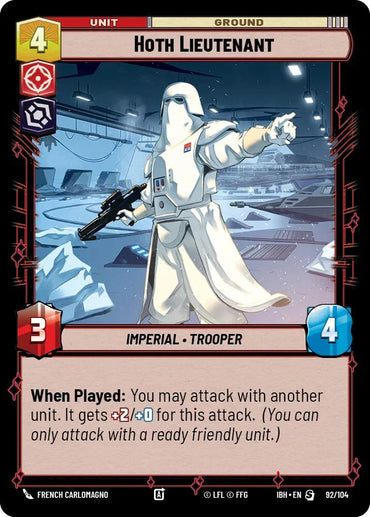 Hoth Lieutenant (92/104) (92/104) [Intro Battle: Hoth] (ONLINE ORDER ONLY)