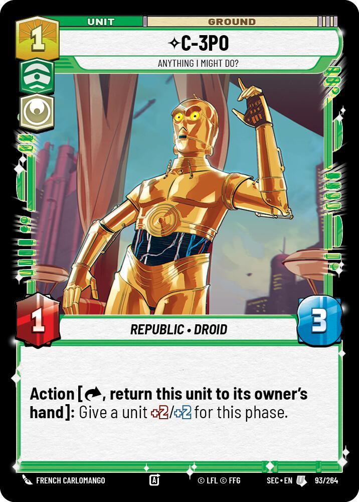 C-3PO (93/264) - Anything I Might Do? (93/264) [Secrets of Power] (ONLINE ORDER ONLY)