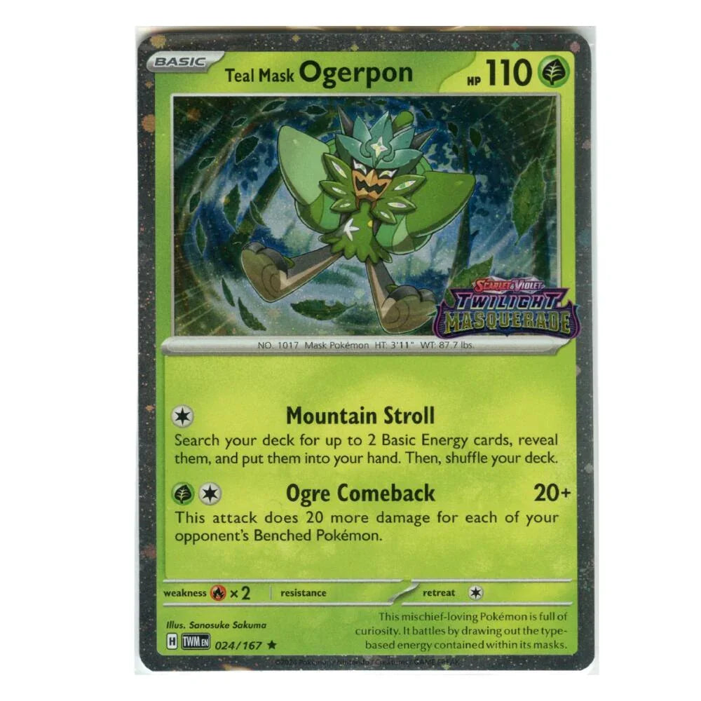 Teal Mask Ogerpon (024/167) (Twilight Masquerade Stamp) [Scarlet & Violet: Twilight Masquerade] (ONLINE ORDER ONLY)