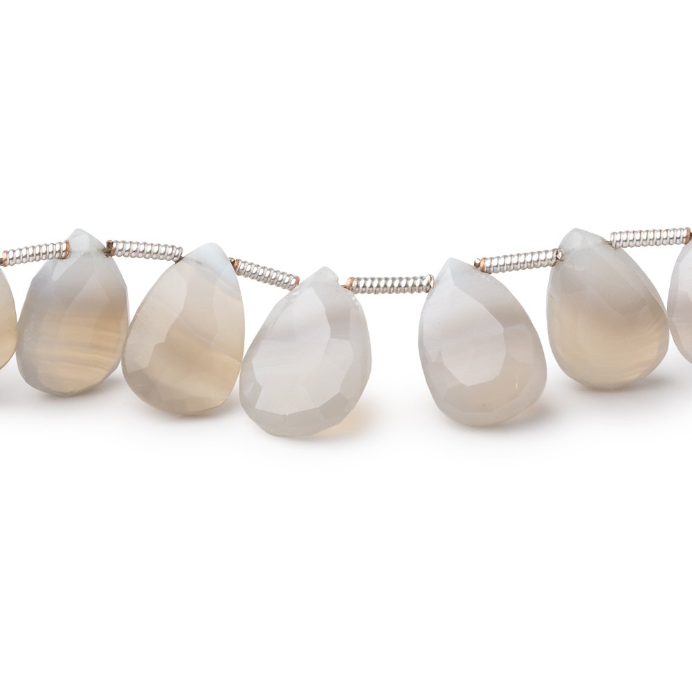 8x7-11x8mm Champagne Agate Faceted Pear Beads 8 inch 18 pieces (ONLINE ORDER ONLY)