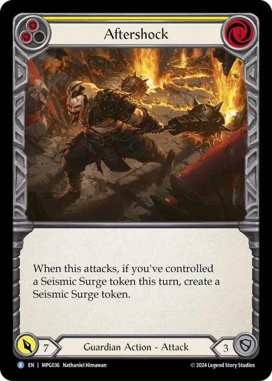 Aftershock (Yellow) [MPG036] (Mastery Pack Guardian)  Rainbow Foil