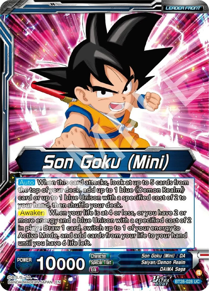 Son Goku (Mini) // SS Son Goku (Mini), New Adventure (BT28-028) [Prismatic Clash] (ONLINE ORDER ONLY)