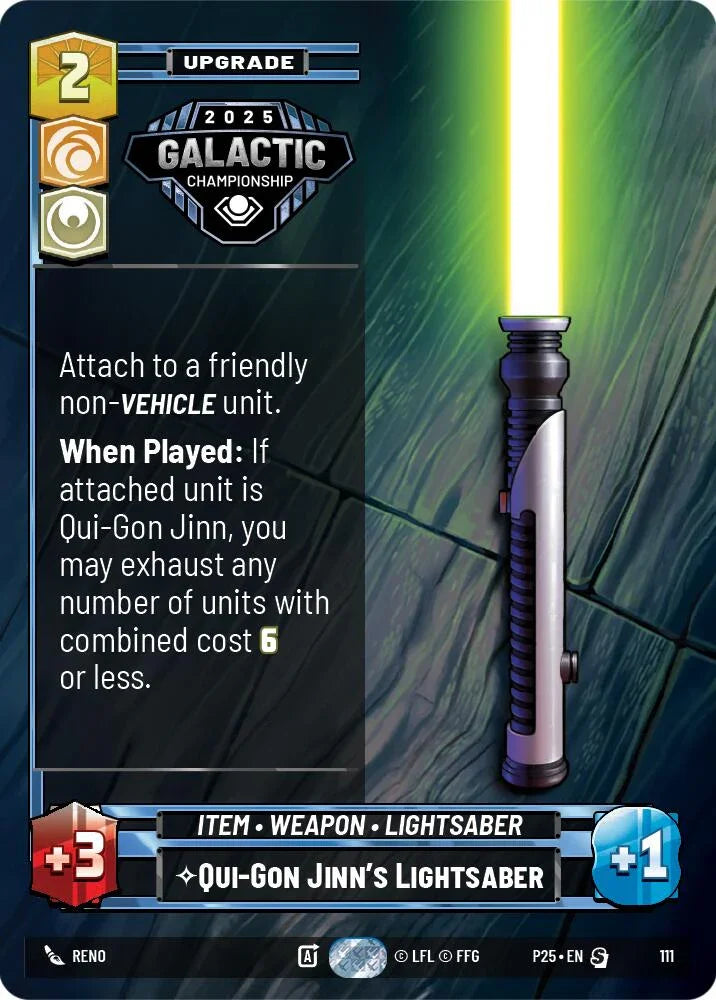 Qui-Gon Jinn's Lightsaber (111) (111) [Organized Play Promos] (ONLINE ORDER ONLY)