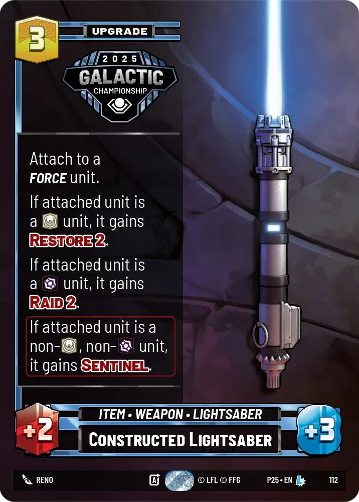 Constructed Lightsaber (112) (112) [Organized Play Promos] (ONLINE ORDER ONLY)