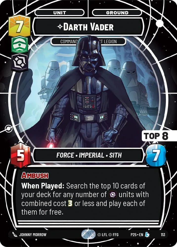 Darth Vader (113) - Commanding the First Legion (Top 8) (113) [Organized Play Promos] (ONLINE ORDER ONLY)