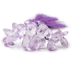 9x7-17x12mm Pink Amethyst Faceted Pear Beads 7 inch 48 pieces (ONLINE ORDER ONLY)