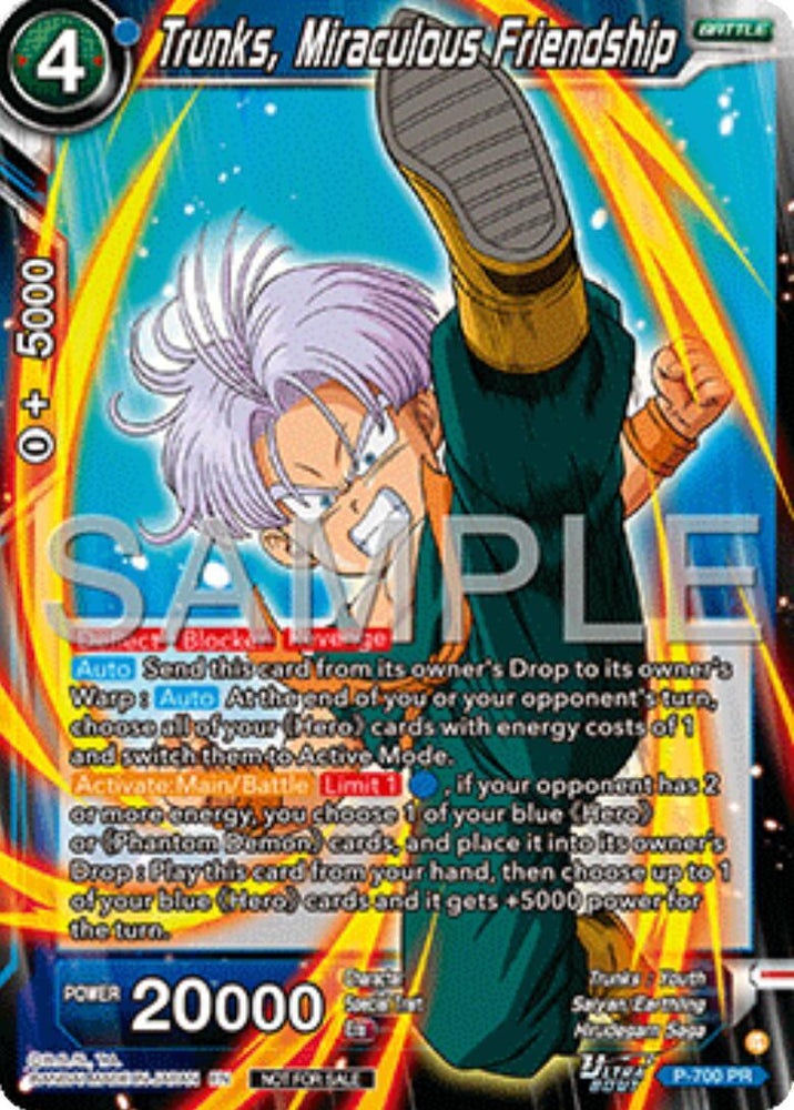 Trunks, Miraculous Friendship (Ultra-Bout Series Tournament Pack Vol.13) (P-700) [Tournament Promotion Cards] (ONLINE ORDER ONLY)