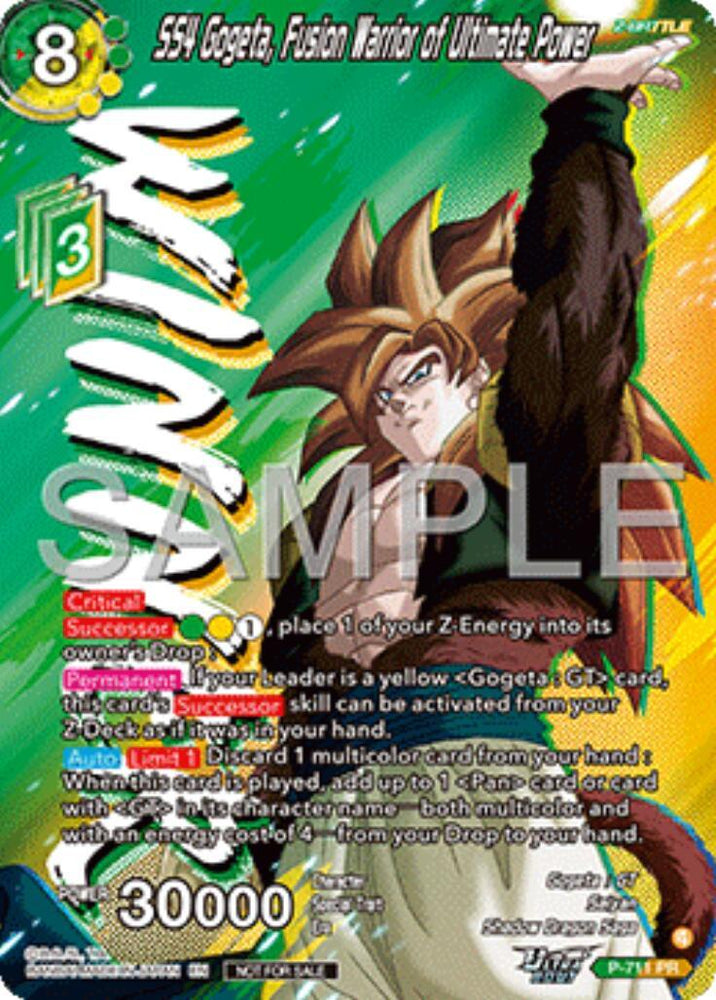 SS4 Gogeta, Fusion Warrior of Ultimate Power (Ultra-Bout Series Tournament Pack Vol.13) (Winner) (P-711) [Tournament Promotion Cards] (ONLINE ORDER ONLY)