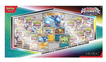 Prismatic Evolutions Lucario ex & Tyranitar ex Premium Collection (Sam's Club) [MCAP]