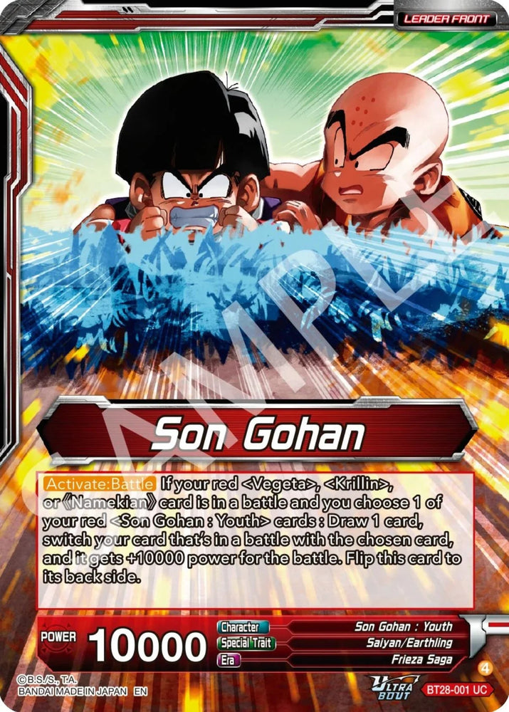 Son Gohan // Son Gohan, Protecting the Weak (BT28-001) [Prismatic Clash] (ONLINE ORDER ONLY)